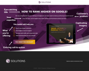 The U7 olutions landing page for one of our marketing asset