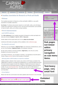 screenshot of old carwh website