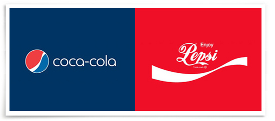 Pepsi and Coca cola reversed branding