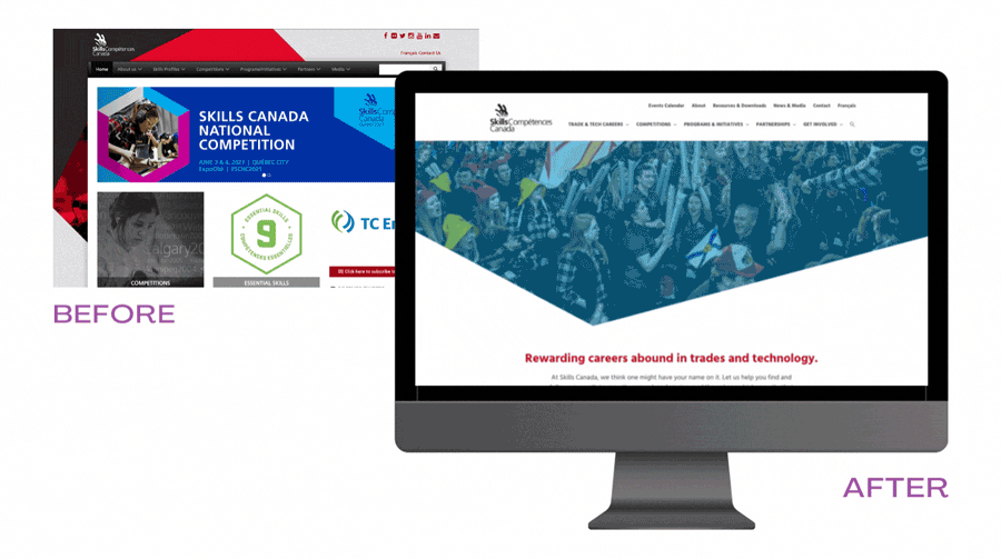 website remodel before and after gif
